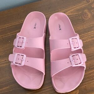 Pink Double Buckle Sandals